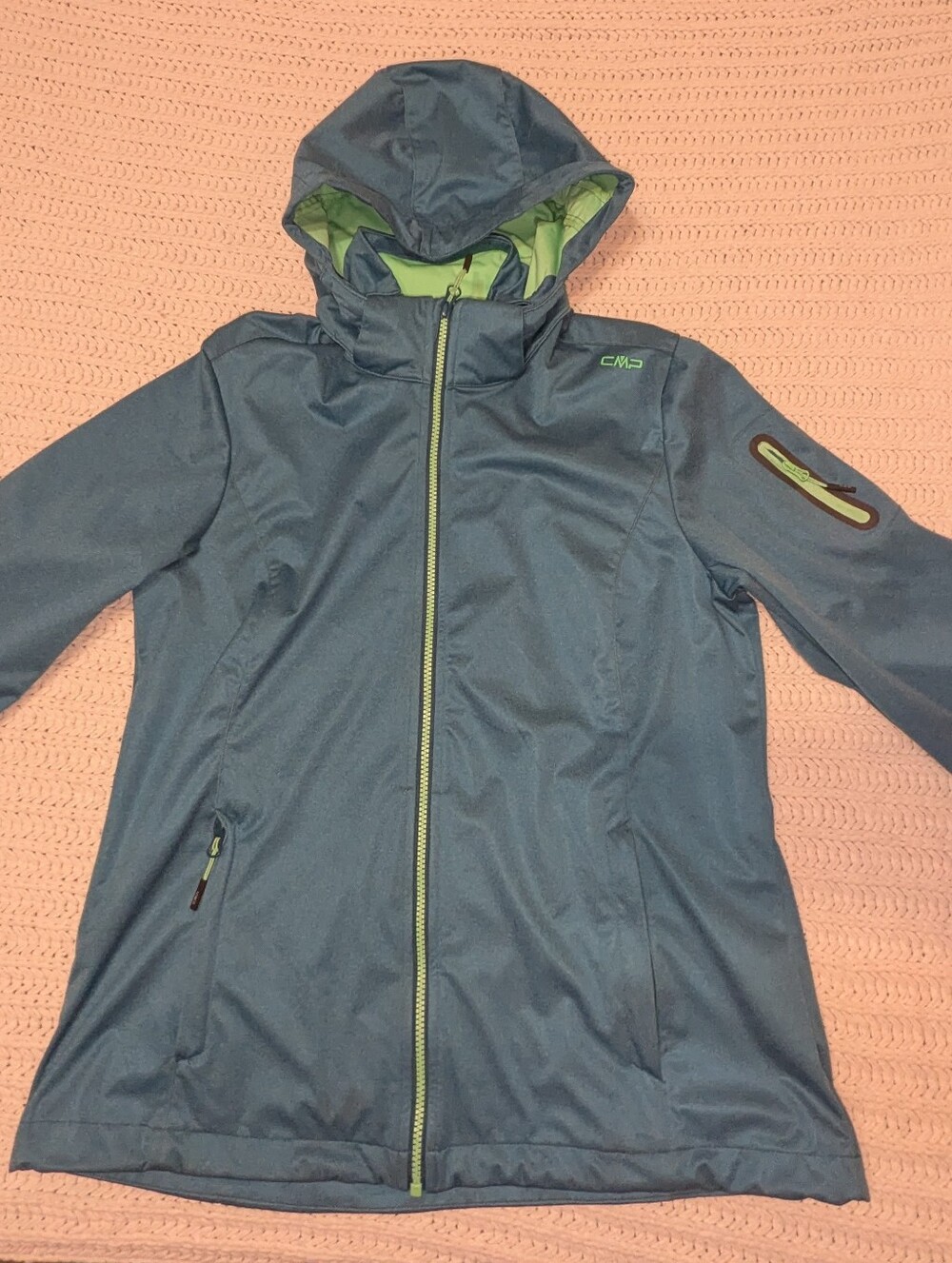 CMP Teal Softshell Jacket with Lime green Accents